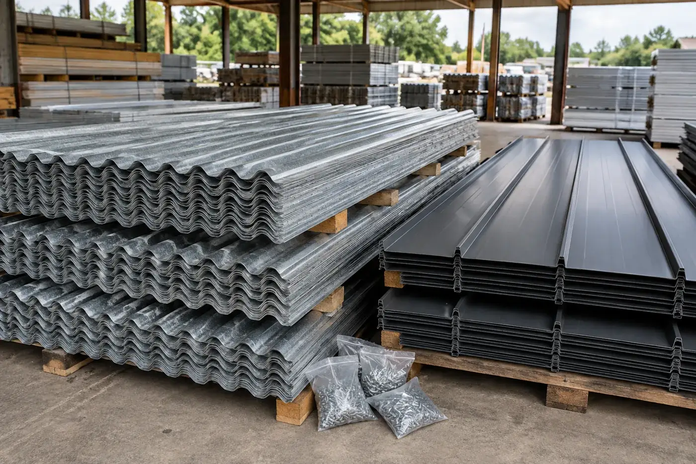 Corrugated and standing seam metal roofing panels